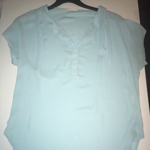 Lush Light Blue Semi Sheer Blouse